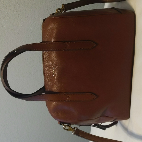 Fossil Sydney satchel crossbody bag tote brown - Picture 4 of 9